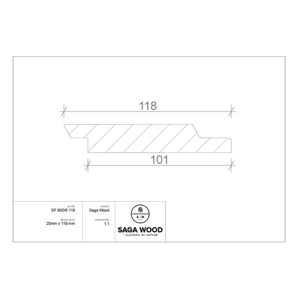 SAGA WOOD GRAN DF 60GR VARMEBEHANDLET